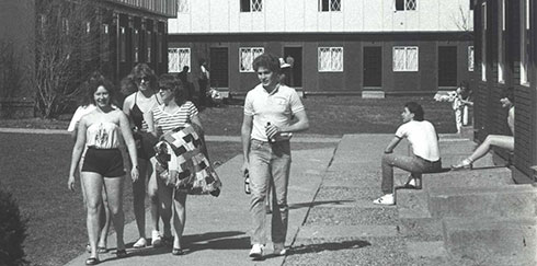 Students walking