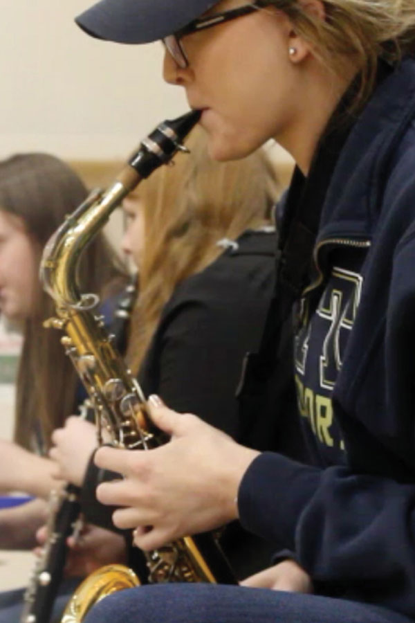 Students playing instruments