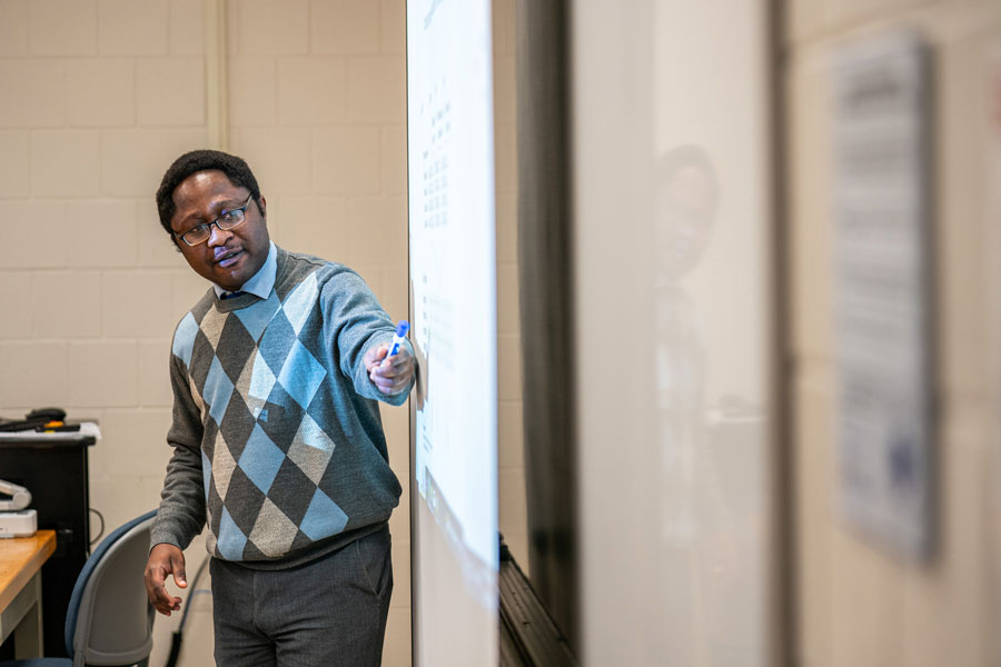 Lanre teaching a class