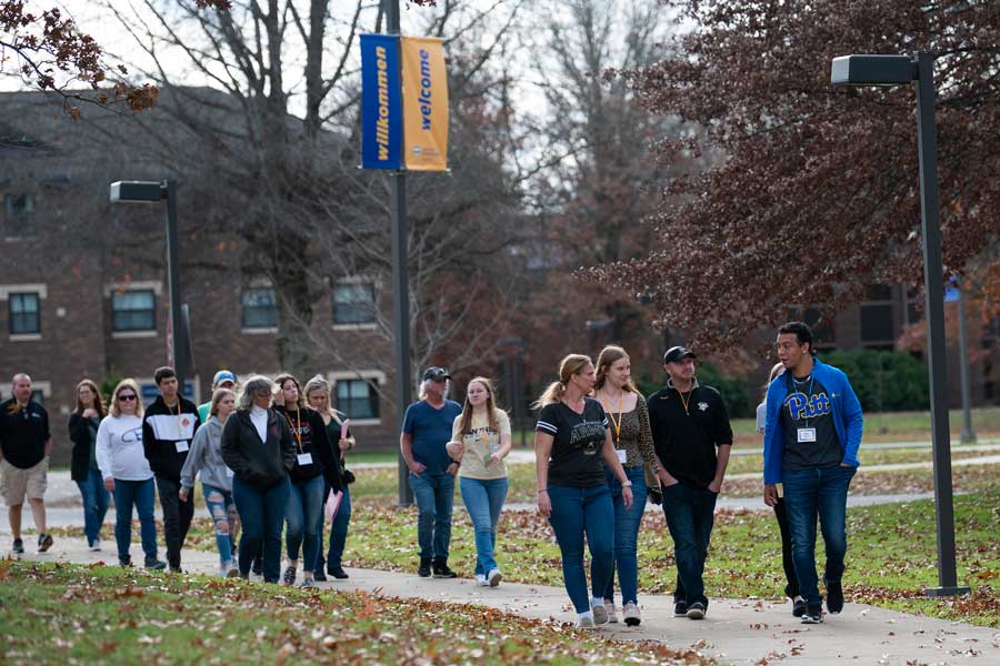 Students visiting for Open House