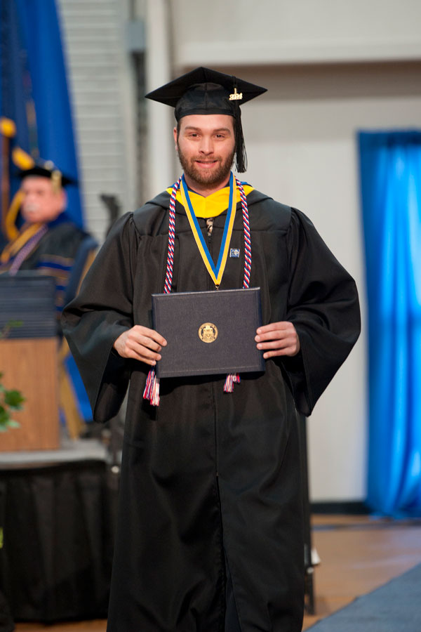 Aiden Hulings, a member of the U.S. Air Force Reserve, graduated from Pitt-Bradford in 2024 with a bachelor’s degree in computer information systems and technology.	