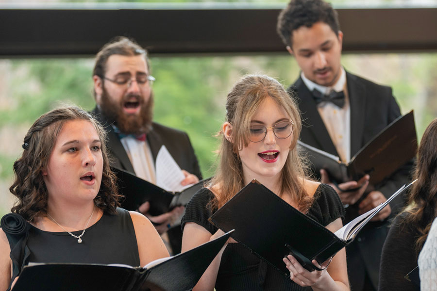 Students singing during the vocal concert