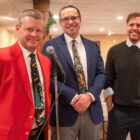 Shown are (from left) ARG President and COO Jon Giberson, ARG Board of Directors Chairman Neil Halloran and Halloran Philanthropies Executive Director Brian Halloran. 