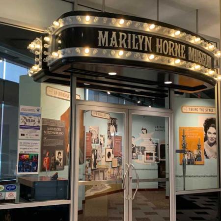 Light up sign that says Marilyn Horne Museum